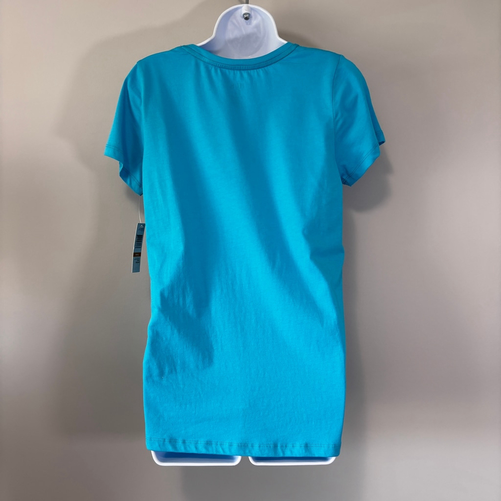 Hue Women's Large Teal Solid Scoop-Neck Short-Sleeve Sleep Tee / Pajama Top NWT - Picture 3 of 4